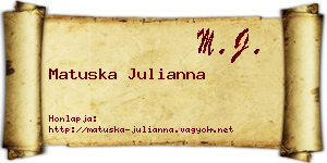 Matuska Julianna névjegykártya